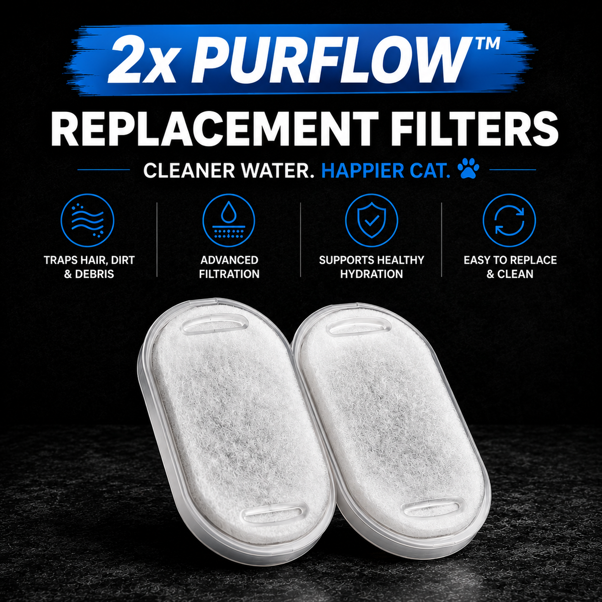 PurFlow™ Fountain Filters - 2pcs